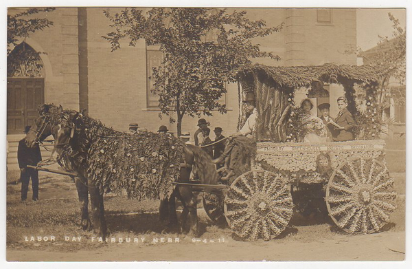 Decorated Float Fairbury Nebraska RPPC Labor Day 1911 Parade Postcard - Avid Vintage