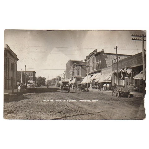 Antique RPPC Fairbury Nebraska Dirt Street East of Square 1909 Town View - Avid Vintage