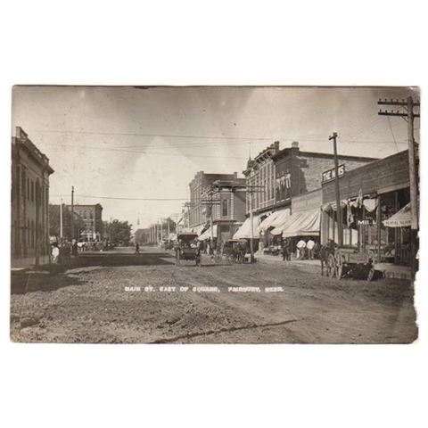 Antique RPPC Fairbury Nebraska Dirt Street East of Square 1909 Town View - Avid Vintage