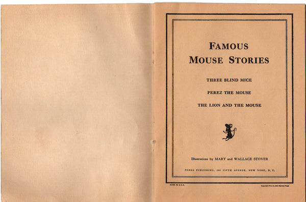 Famous Mouse Stories The Lion and the Mouse Three Blind Mice Vintage 1944 Children's Book - Avid Vintage