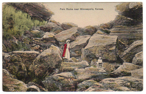 Vintage 1910s Fern Rocks Near Minneapolis Kansas Postcard - Avid Vintage