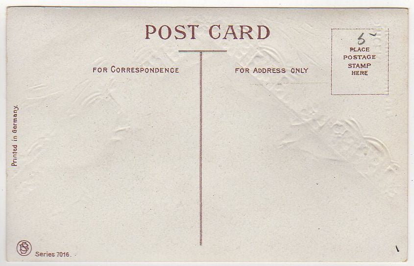 Gold Foil Envelope Sealed With A Pink Rose Antique Birthday Wishes Postcard - Avid Vintage