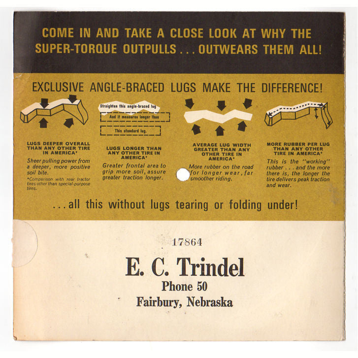 Vintage 1950s Goodyear Tire Advertising 33 1/3 Paper Record E.C. Trindel Fairbury Nebraska - Avid Vintage