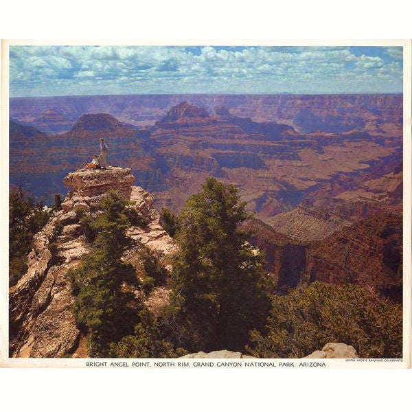 Vintage 1950's Grand Canyon Arizona Union Pacific Railroad Colorphoto Print - Avid Vintage