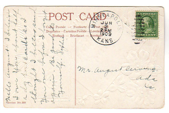 Vintage Postcard Greetings from Minneapolis Kansas 1900s PC Birds Floral - Avid Vintage