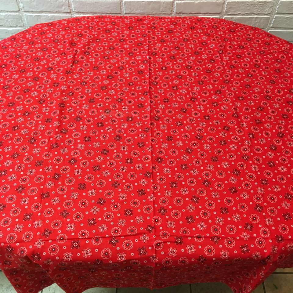 Handkerchief Fabric Red, White, Black Bandana Hanky Material 43 x 80 - Avid Vintage