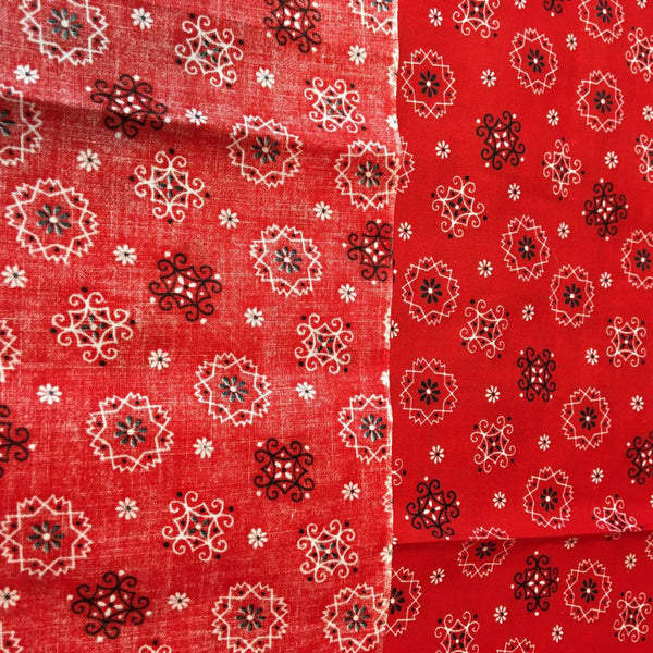 Handkerchief Fabric Red, White, Black Bandana Hanky Material 43 x 80