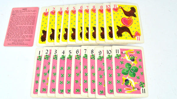 Hearts Whitman Card Game Vintage 1960s Playing Cards for Children Complete Deck No 4114 - Avid Vintage