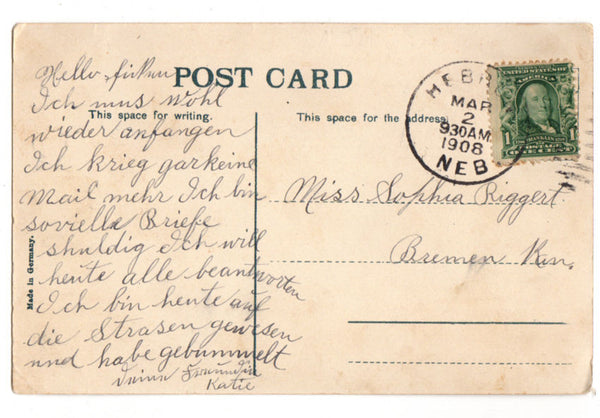 Vintage 1900's Hebron Nebraska High Water Flooding Postcard Color Scene - Avid Vintage