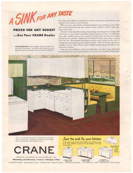 Vintage 1949 Heisey Orchid Magazine Print Ad Crystal Stemware Advertising Crane Sink Advert - Avid Vintage