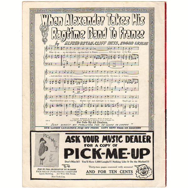 Hello Central Give Me No Man's Land Vintage 1918 Sheet Music Lumiere Barbelle Cover Art - Avid Vintage