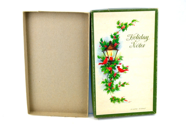Holiday Notes Vintage Christmas Stationery Boxed Set with Gold Seals Red Cardinals - Avid Vintage