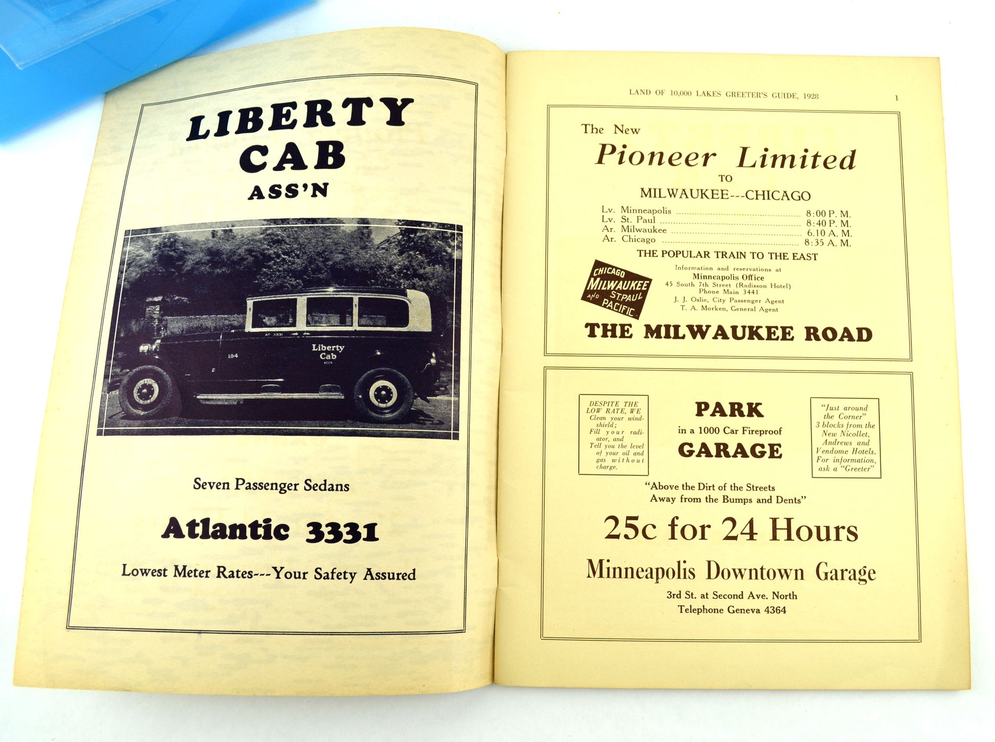 Hotel Greeters of America Guide to Minnesota 1928 with Fold Out Map - Avid Vintage