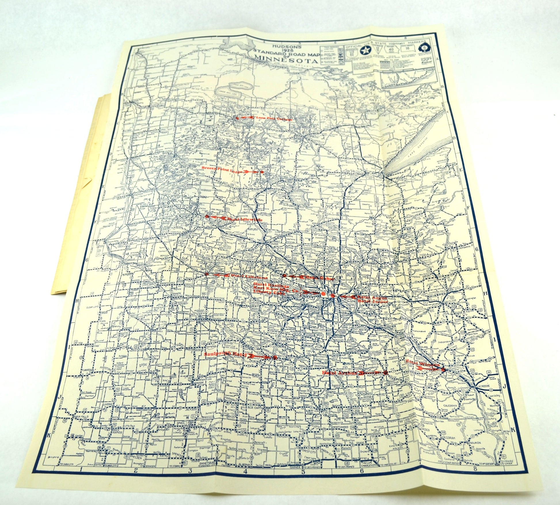 Hotel Greeters of America Guide to Minnesota 1928 with Fold Out Map - Avid Vintage