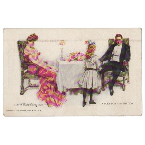 Vintage 1900s Howard Chandler Christy Victorian Postcard Plea for Abitration - Avid Vintage