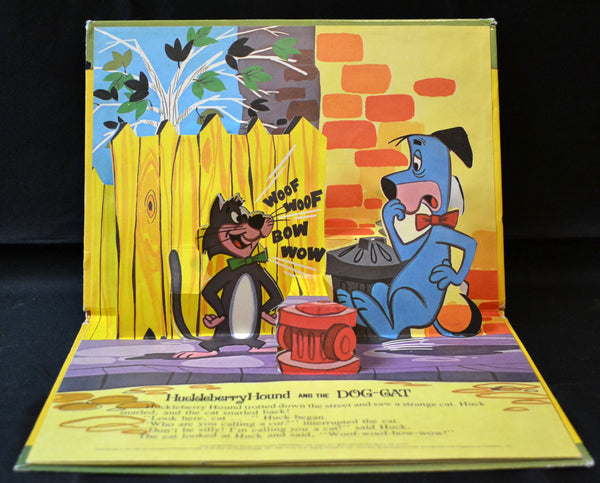 Vintage 1974 Huckleberry Hound and the Dog Cat Pop Up Childrens Book - Avid Vintage