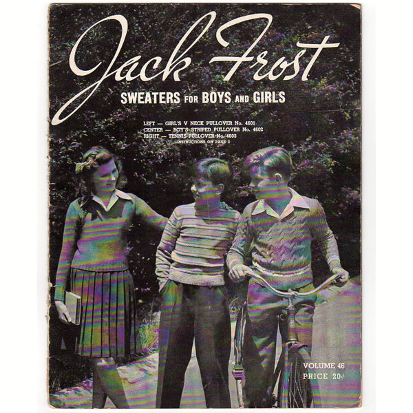 Vintage 1944 Jack Frost Knitting Patterns Book Sweaters for Boys and Girls Volume 46 - Avid Vintage
