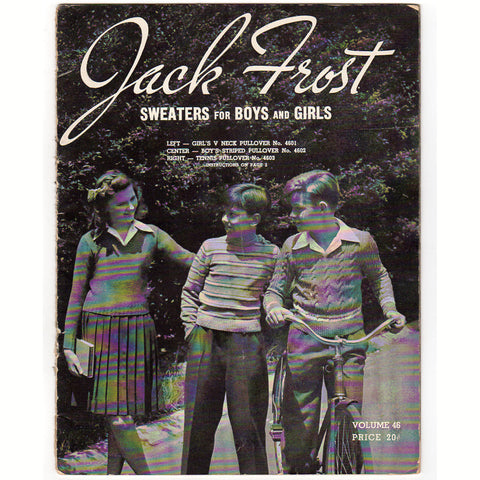 Vintage 1944 Jack Frost Knitting Patterns Book Sweaters for Boys and Girls Volume 46 - Avid Vintage