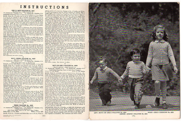 Vintage 1944 Jack Frost Knitting Patterns Book Sweaters for Boys and Girls Volume 46 - Avid Vintage