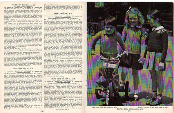 Vintage 1944 Jack Frost Knitting Patterns Book Sweaters for Boys and Girls Volume 46 - Avid Vintage