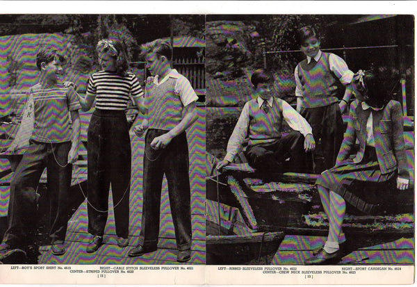 Vintage 1944 Jack Frost Knitting Patterns Book Sweaters for Boys and Girls Volume 46 - Avid Vintage