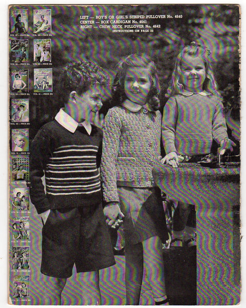 Vintage 1944 Jack Frost Knitting Patterns Book Sweaters for Boys and Girls Volume 46 - Avid Vintage