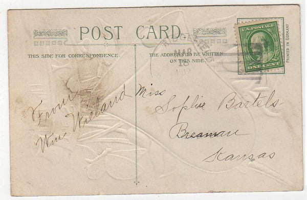 John Winsch Antique Easter Postcard Choir Member Butterfly Religious Peace Lily - Avid Vintage