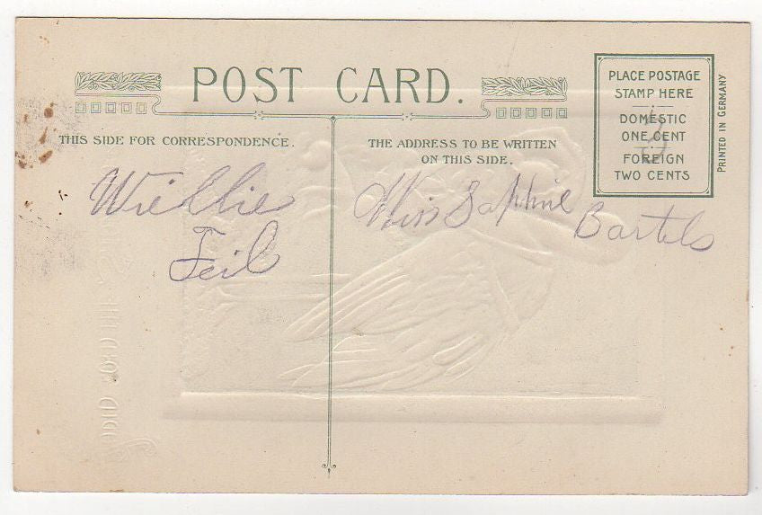 John Winsch Vintage Birth Announcement Postcard Stork Brings Baby - Avid Vintage