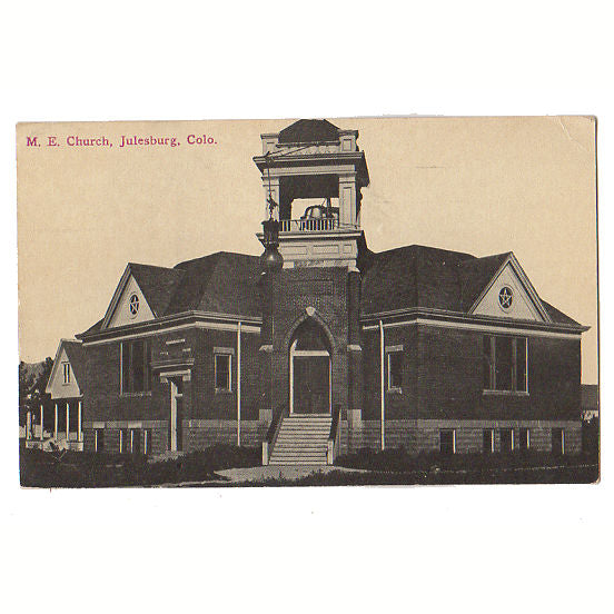 Vintage Julesburg Colorado 1910s Postcard Methodist Church - Avid Vintage
