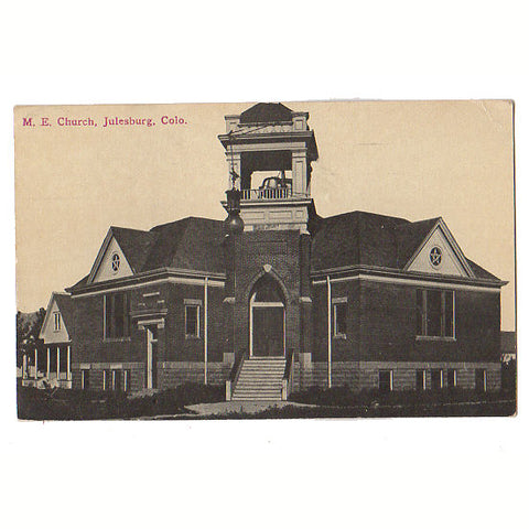 Vintage Julesburg Colorado 1910s Postcard Methodist Church - Avid Vintage
