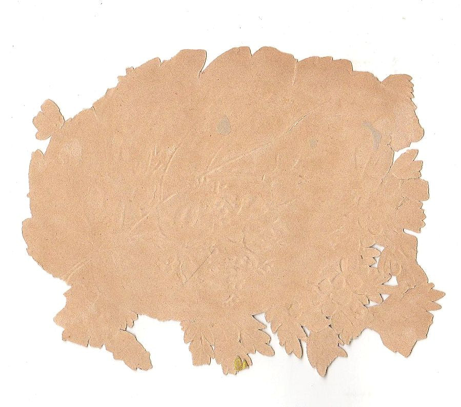 Large Floral Leaf Antique Victorian Die Cut Embossed Scrap