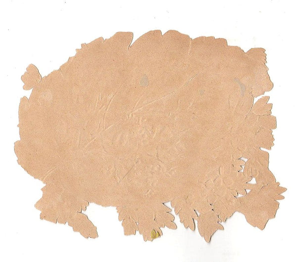 Large Floral Leaf Antique Victorian Die Cut Embossed Scrap