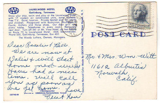 Vintage Gatlinburg Tennessee Chrome Postcard 1960s Laurelwood Motel - Avid Vintage