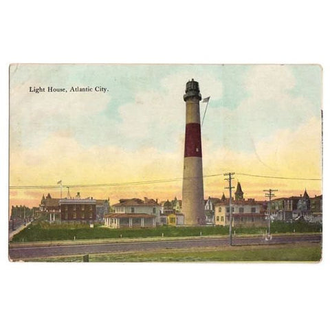 Vintage Atlantic City New Jersey Light House 1910 Town View Postcard Americana - Avid Vintage