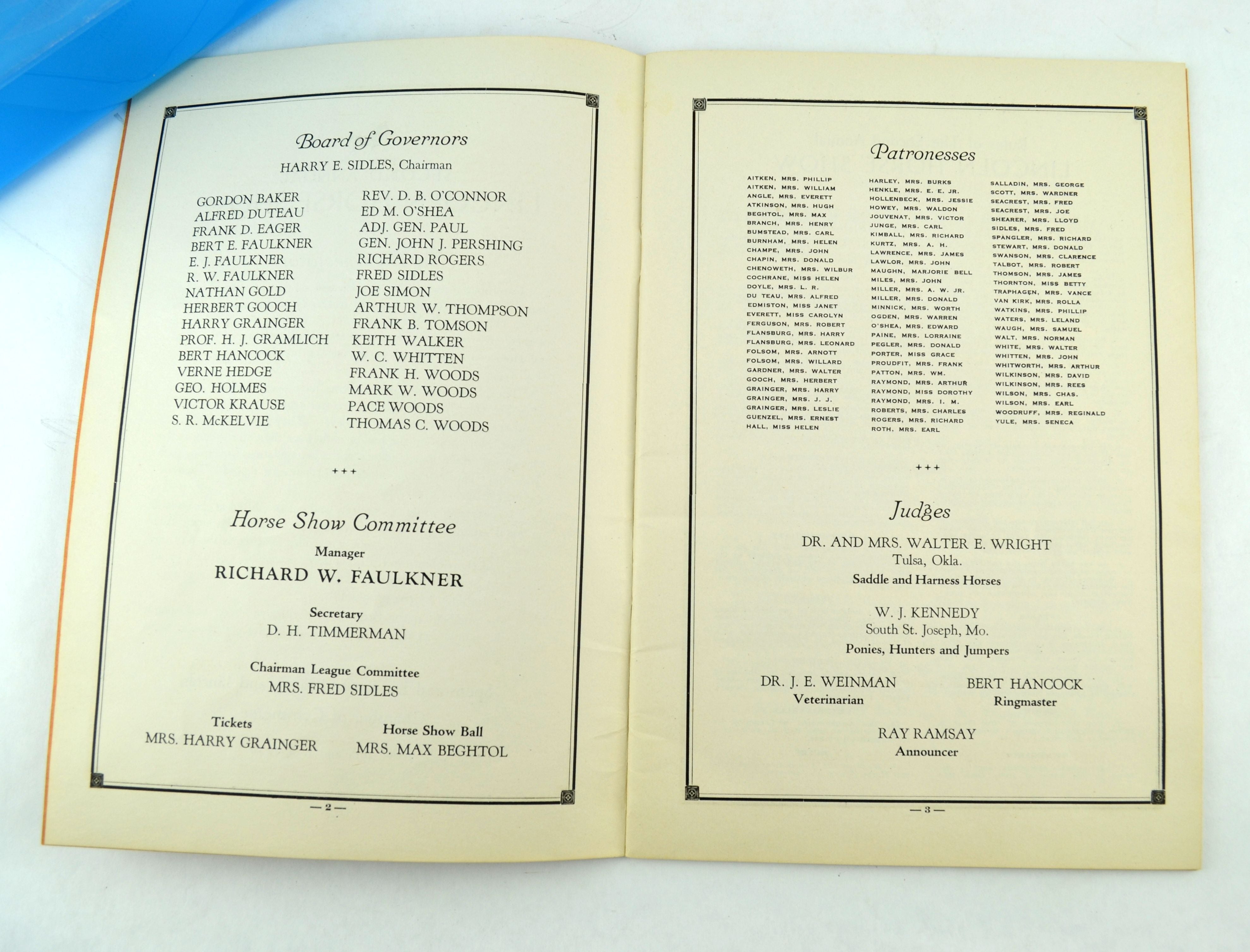 Lincoln Nebraska Horse Show Program May 16 and 17 1930 Second Annual - Avid Vintage