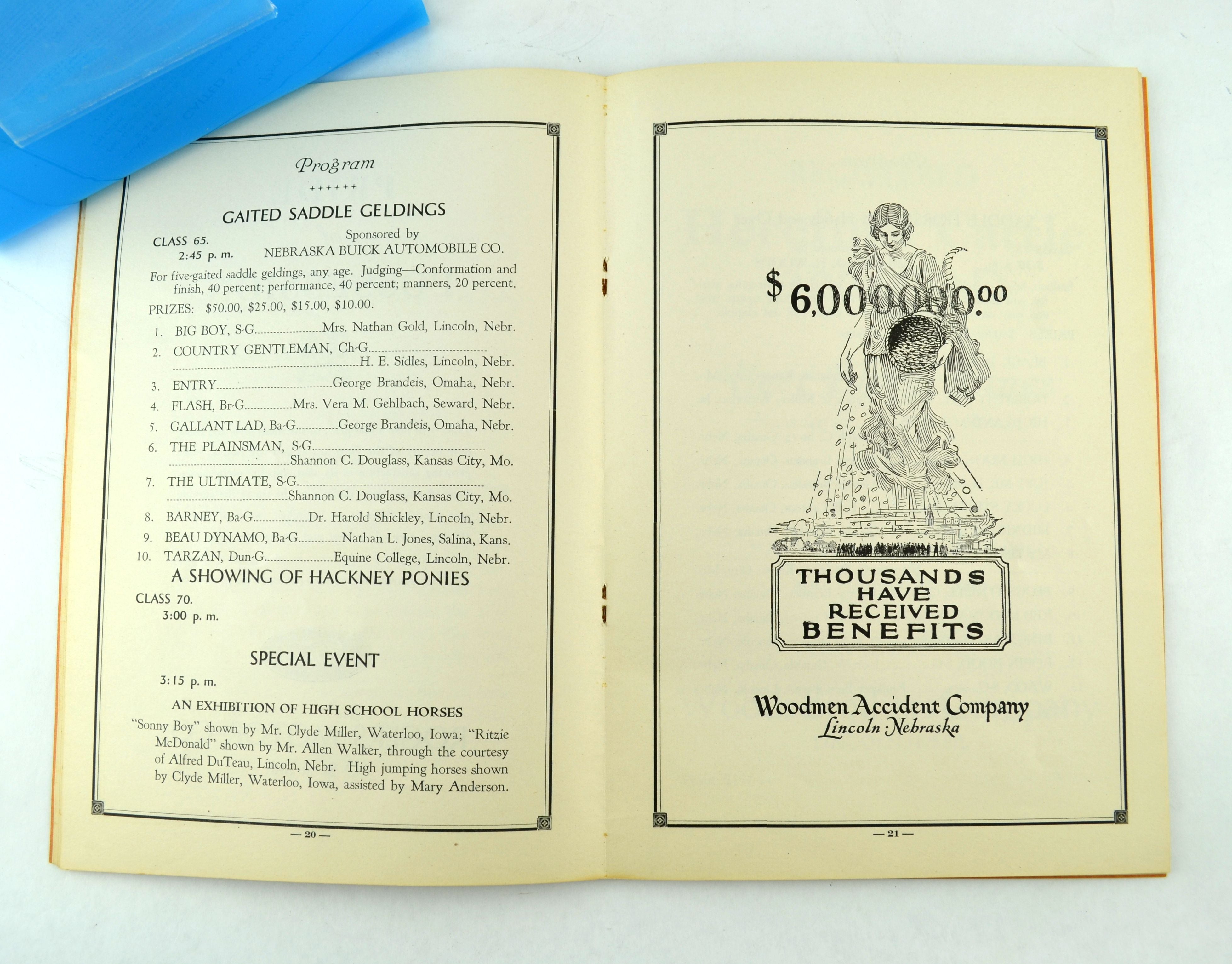 Lincoln Nebraska Horse Show Program May 16 and 17 1930 Second Annual - Avid Vintage