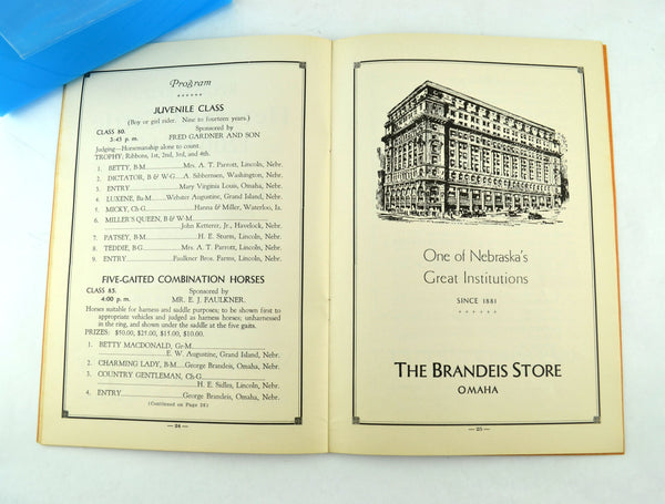 Lincoln Nebraska Horse Show Program May 16 and 17 1930 Second Annual - Avid Vintage