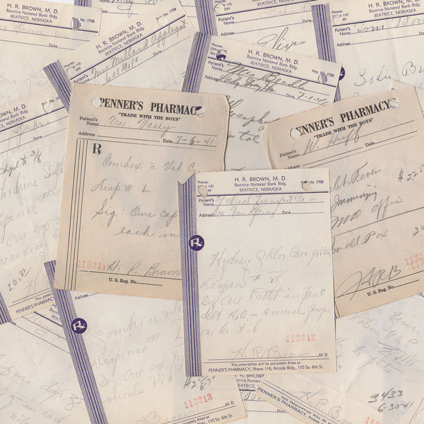 25 Vintage 1940s Handwritten Pharmacy Prescriptions Lot Drug Store Rx - Avid Vintage