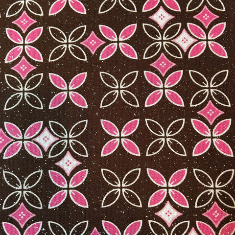 MBT Fabric Silver Sparkles, Pink and White on Brown 44 x 2 yards