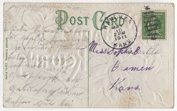 Many Happy Returns Vintage 1911 Embossed Postcard Purple Violets Wishbone - Avid Vintage