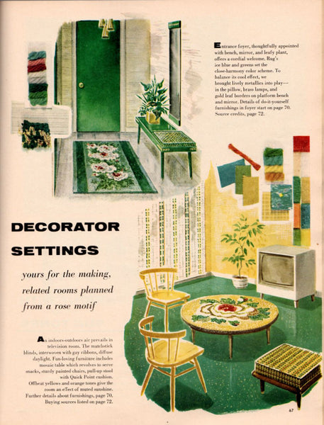 Vintage 1957 McCalls Needlework Magazine Spring and Summer featuring Rose Decor to Make - Avid Vintage