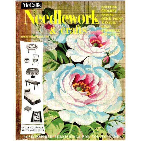 Vintage 1957 McCalls Needlework Magazine Spring and Summer featuring Rose Decor to Make - Avid Vintage