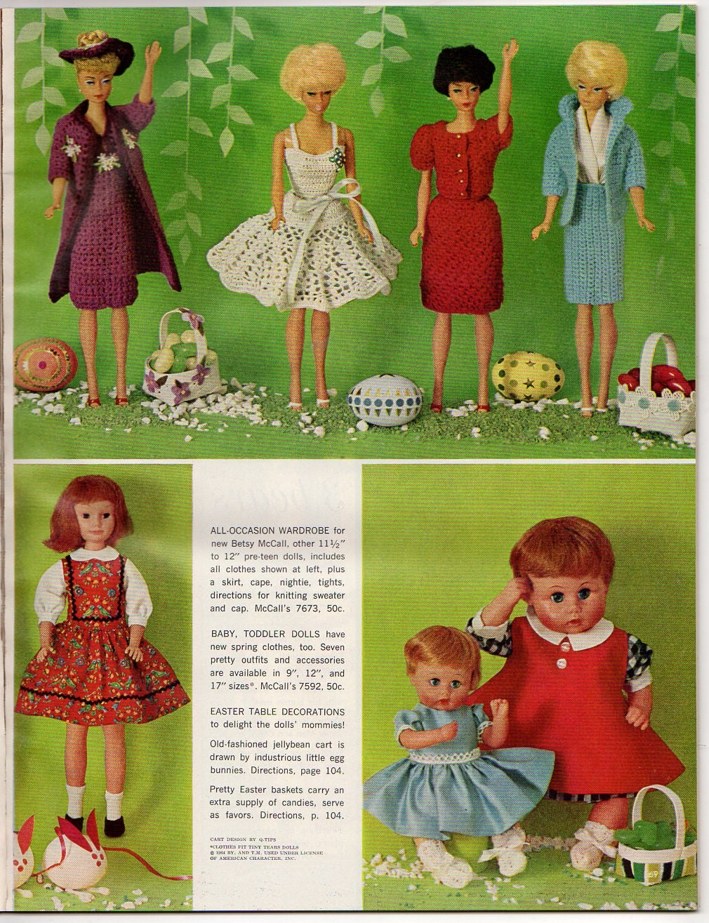 Vintage 1965 McCalls Needlework Magazine Spring and Summer Doll Clothes - Avid Vintage