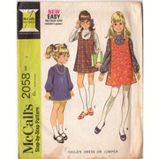 McCall's 2058 Vintage 1960s Girls A Line Dress Sewing Pattern McCalls Sz 5 - Avid Vintage