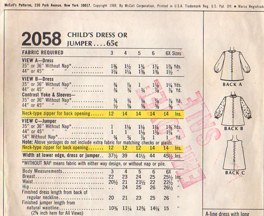 McCall's 2058 Vintage 1960s Girls A Line Dress Sewing Pattern McCalls Sz 5 - Avid Vintage
