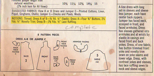 McCall's 2058 Vintage 1960s Girls A Line Dress Sewing Pattern McCalls Sz 5 - Avid Vintage