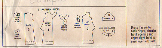 McCall's 2401 Vintage 1970 Misses Crossover Neckline Dress Sewing Pattern Bust 36 - Avid Vintage