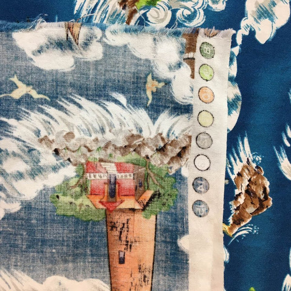 Michael Miller Lighthouse Fabric Sky Waves Nautical 41 x 36 1 Yard