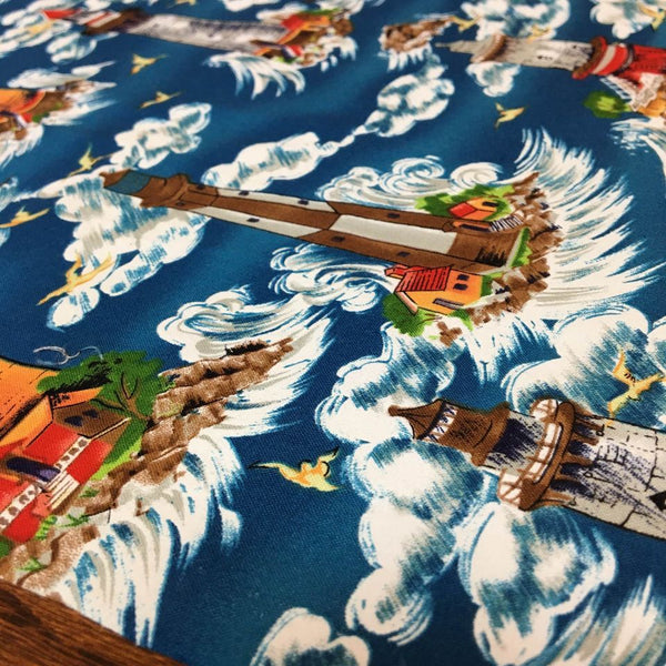 Michael Miller Lighthouse Fabric Sky Waves Nautical 41 x 36 1 Yard