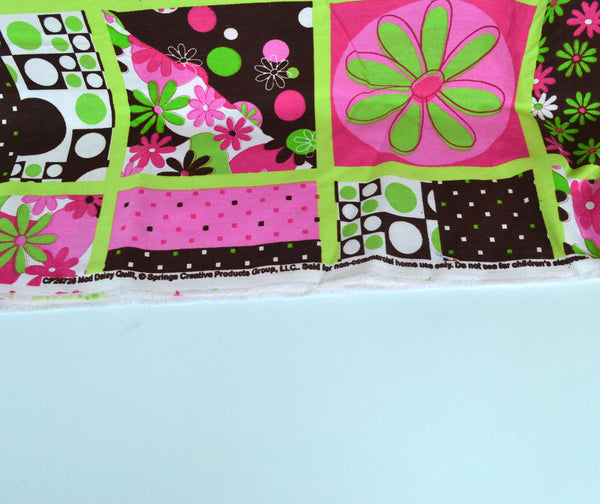 Mod Daisy Quilt Cotton Fabric CP 26726 Springs Creative Green, Pink, and Brown 56 x 80 - Avid Vintage